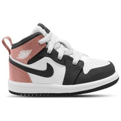 Jordan Kids' Girls   Aj 1 Mid In White/black