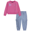 Jordan Girls   Blue Jean & Bling Pants Set In Pink