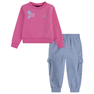 Jordan Kids' Girls   Blue Jean & Bling Pants Set In Pink