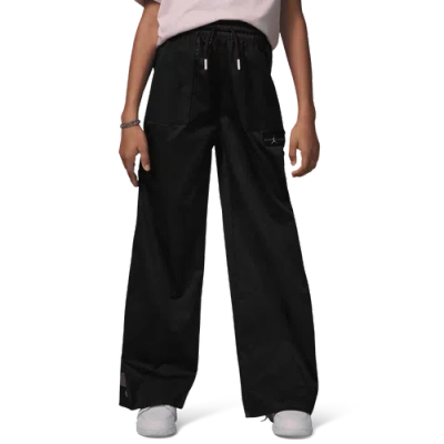 Jordan Kids' Girls   Crafted Utility Woven Pants In Black/black