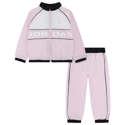 Jordan Kids' Girls   Wind Breaker Piping Set In Pink Foam/white