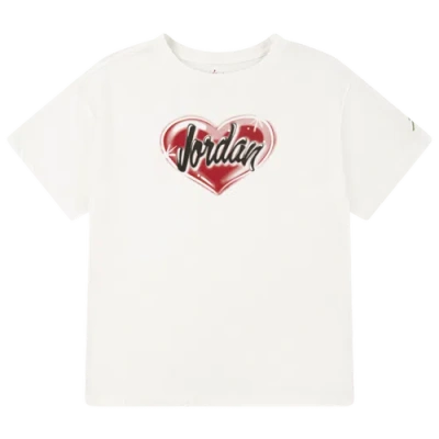 Jordan Kids' Girls   Y23k Heart T-shirt In Sail/black