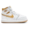Jordan Girls  Retro 1 Hi Og Remastered In Gum Lt Brown/white/metallic Gold