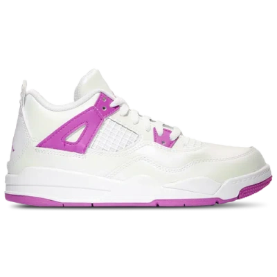 Jordan Kids' Girls  Retro 4 Edge In White/hyper Violet