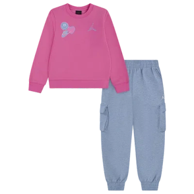 Jordan Kids' Girls Preschool   Blue Jean & Bling Pants Set In Pink