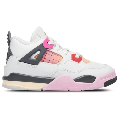 Jordan Kids' Girls Retro 4 In Gray/pink/off White