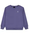 Jordan Girls S-xl Fleece Crewneck With Ribbed Trim Sweatshirt In Purple