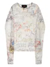 Jordan Graffiti-print Long-sleeve Top In Gray