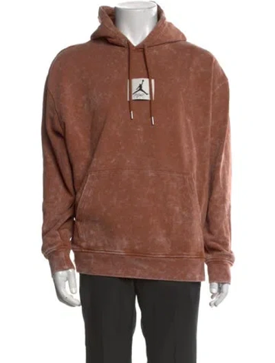 Pre-owned Jordan Graphic Print Crew Neck Hoodie In Brown
