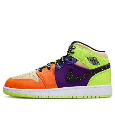 Jordan (gs) Air  1 Mid Se 'volt Vivid Orange' In Multi