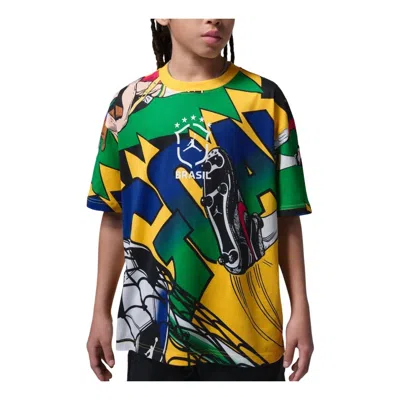 Jordan (gs)  Essentials Boxy Goal T-shirt 'varsity Maize' In Multi