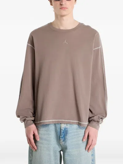 Jordan Heavyweight Long Sleeve T-shirt In Brown