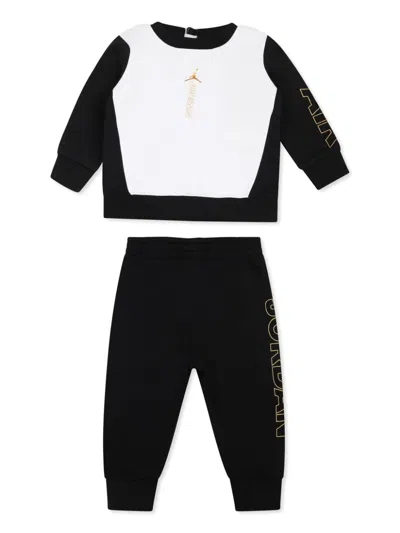 Jordan Babies' Holiday Shine Tracksuit Set In Black