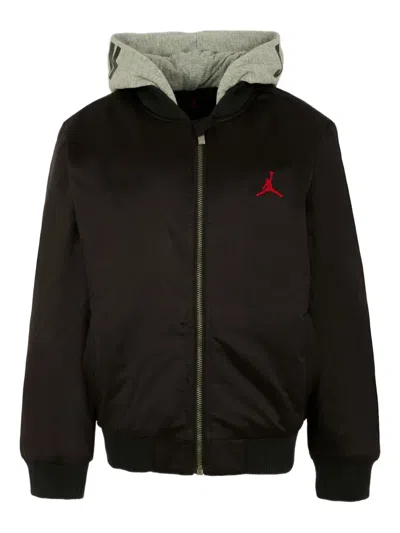Jordan Kids' Hooded Bomber Jacket In Black