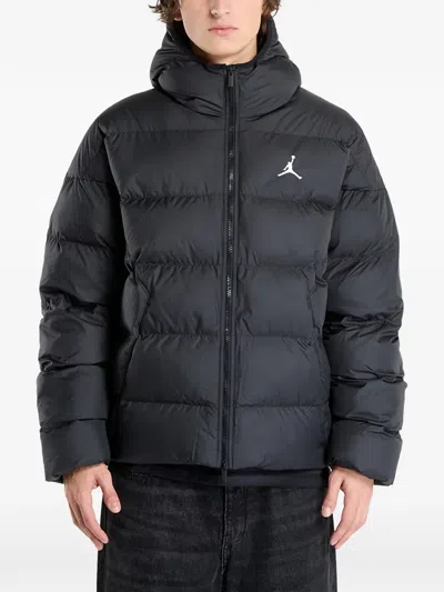 Jordan Hooded Brooklyn Puffer Jacket In Black