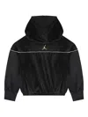 Jordan Hooded Embroidery-logo Hoodie In Black