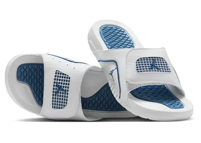 Pre-owned Jordan Hydro 4 Retro Sneakers In Off White/neutral Grey/industrial Blue