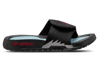 Pre-owned Jordan Hydro 5 Retro Slide Metallic Sneakers In Black/silver/fire Red