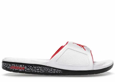 Pre-owned Jordan Hydro Iii Retro Cement Sneakers In White/university Red/black