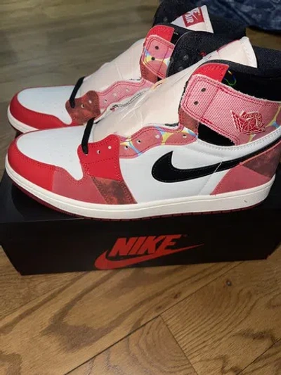 Jordan In Hand Air  1 Retro Og Spider-man: Across The Spider-verse Us Size 13 In Red