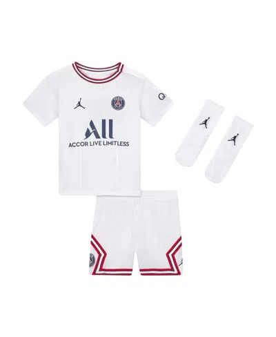 Jordan Babies' Infant Boys And Girls  White Paris Saint-germain 2022/23 Fourth Stadium Kit Set