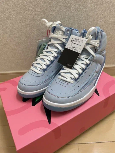 Pre-owned Jordan J Balvin X Nike Air  2 Retro Sp Celestine Blue Dq7691-419 Us 7-12 In White