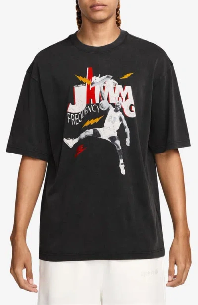 Jordan Jamming Frequency Oversize Graphic T-shirt In Black