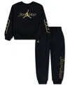Jordan Little Kids Mountainside Crewneck Sweatshirt And Jogger Pants Set In Black