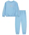 Jordan Boys' Mountainside Fleece Crewneck Top & Pants Set - Little Kid In Blue
