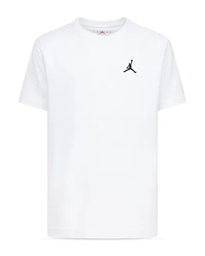 Jordan Jumpman Air Embroidered Tee - Big Kid In White