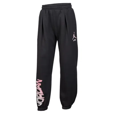 Jordan Jumpman Club Big Kids' Pleated Fleece Pants In Black