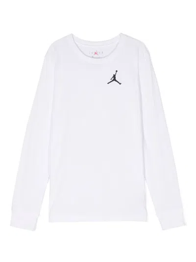 Jordan Kids' Jumpman-embroidered Long-sleeve T-shirt In White