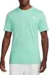 Jordan Mens  Jumpman Embroidered T-shirt In Emerald Rise/ White