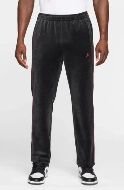 Jordan Jumpman Embroidered Velour Track Pants In Black