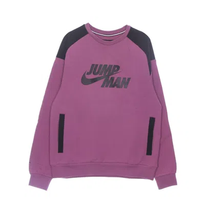 Jordan Jumpman Fleece Crew Light Men's Crewneck Sweatshirt Bordeaux/black In Purple