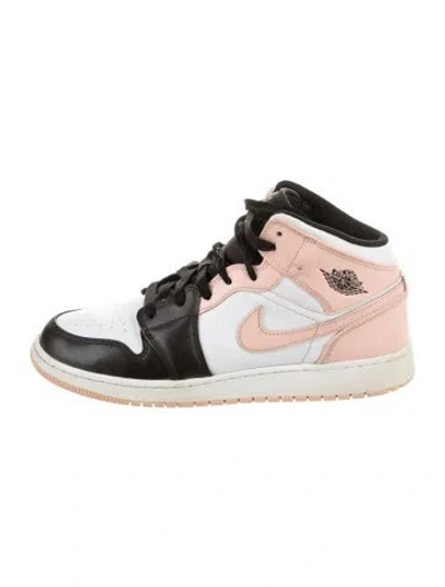 Pre-owned Jordan Kids' 1 Mid 'arctic Orange Black Toe' (gs) Sneakers In White