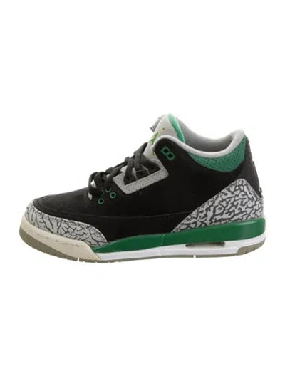 Pre-owned Jordan Babies' Kids' 3 Retro Mid Pine Green Sneakers In Black
