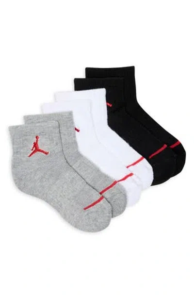 Jordan Kids' 3-pack Quarter Crew Socks In Multi