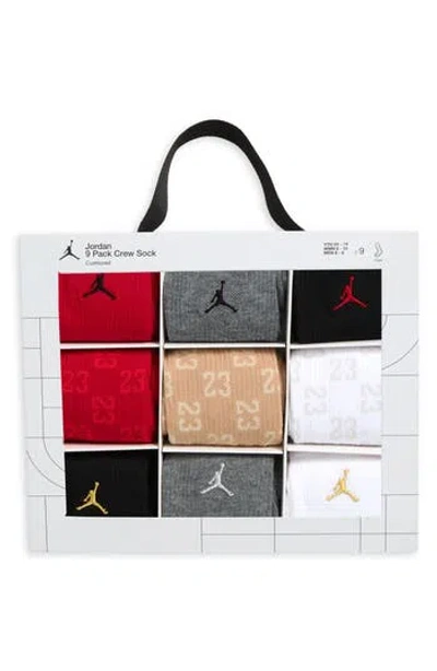 Jordan Kids' 9-pack Crew Socks In Multi