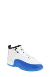 Jordan Kids' Air  12 Retro Basketball Shoe In White/black/game Royal