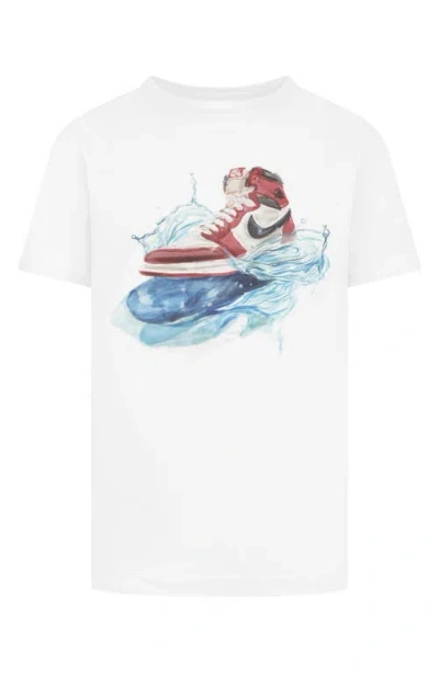 Jordan Kids' Aj1 Wave Graphic T-shirt In White