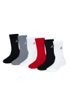Jordan Kids' Assorted 6-pack Everyday Essentials Crew Socks In Gray