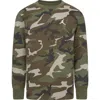 Jordan Brooklyn Essentials Big Kids' Camo Long Sleeve Top In Medium Olive