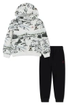 Jordan Boys 4-7 2-piece Printed Hoodie And Jogger Pants Set In Black