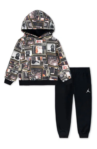 Jordan Kids' Brooklyn Fleece Hoodie & Joggers Set In Black