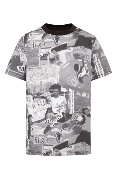 Jordan Kids' Boys   Brooklyn Collage Aop S/s T-shirt In Black/grey