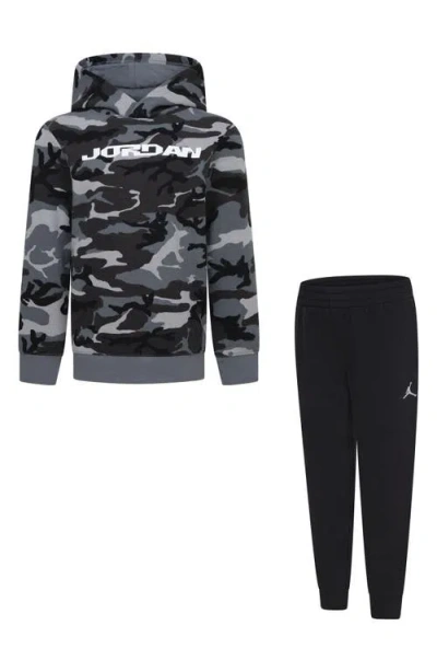 Jordan Kids' Camo Hoodie & Joggers Set In Black