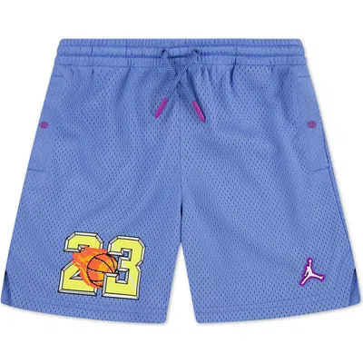 Jordan Kids' Customized Air Flame Shorts In Blue