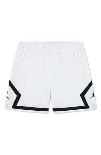 Jordan Kids' Dri-fit Diamond Mesh Shorts In White
