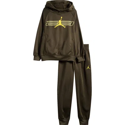 Jordan Kids' Dri-fit Hoodie And Joggers Set In Gray